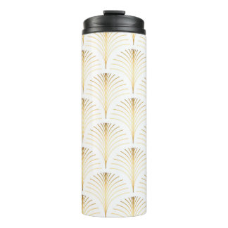 Vintage style elegant floral art deco repeat fan p thermal tumbler