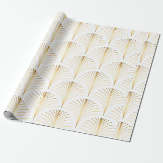 Vintage style elegant floral art deco repeat fan p wrapping paper