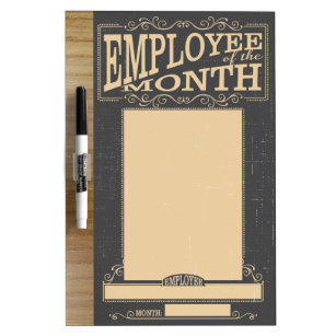 Vintage style employee of the month photo dry erase board
