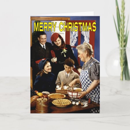 Vintage-style Family Christmas Card