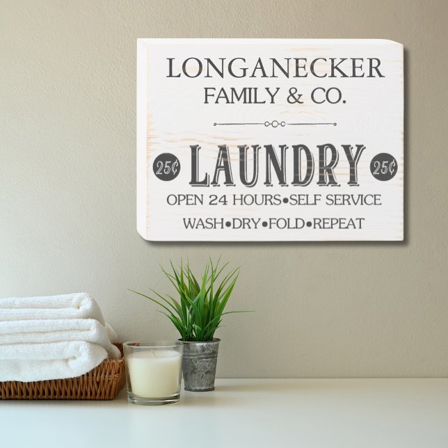 Vintage Style Family Laundry Company  Wooden Box Sign (Creator Uploaded)