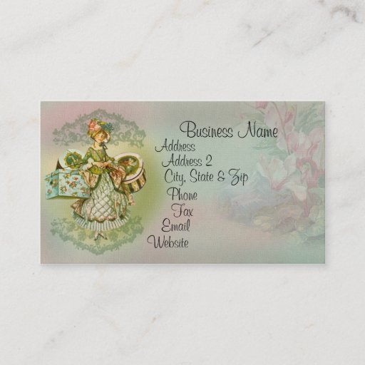 Customizable Vintage Style Fashion Illustration Business Card