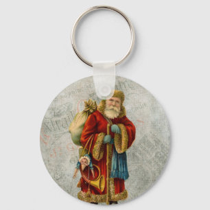 Vintage Style Father Christmas Santa Claus Keychain