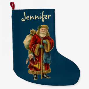 Vintage Style Father Christmas Santa Claus Large Christmas Stocking