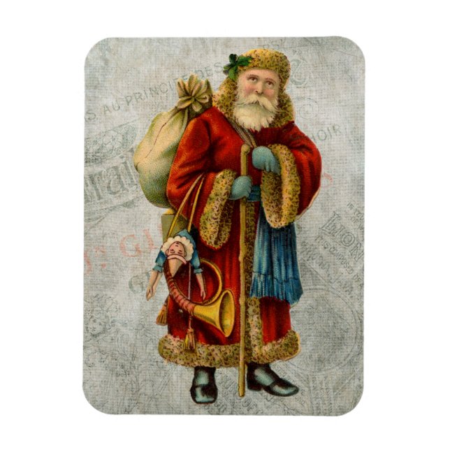 Vintage Style Father Christmas Santa Claus Magnet (Vertical)