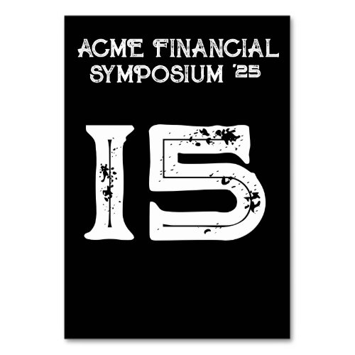 Vintage_Style Financial Symposium Table Number