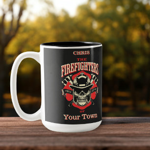 Vintage Style Firefighters of Your NeighborHood Two-Tone Coffee Mug