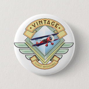 Vintage style flight badge button