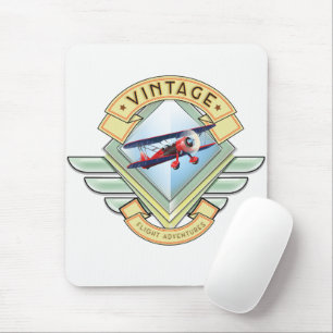 Vintage style flight badge mouse pad