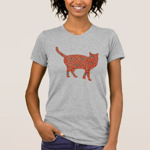 Vintage Style Floral Cat T-Shirt