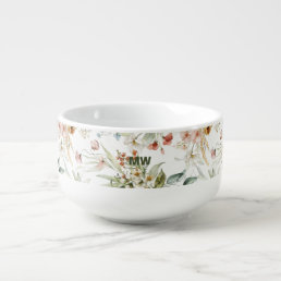 Vintage Style Floral Design Soup Mug
