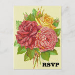[ Thumbnail: Vintage Style Floral / Flowers RSVP Postcard ]