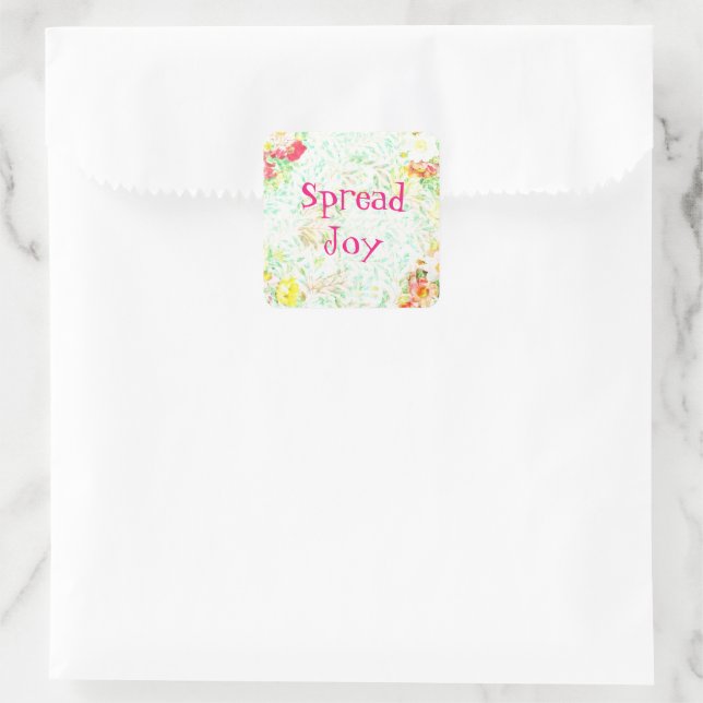 Vintage Style Floral Flowers Spread Joy Sticker (Bag)