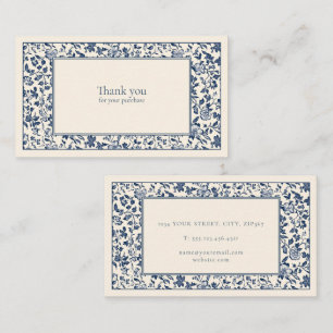 Vintage style floral frame thank you enclosure