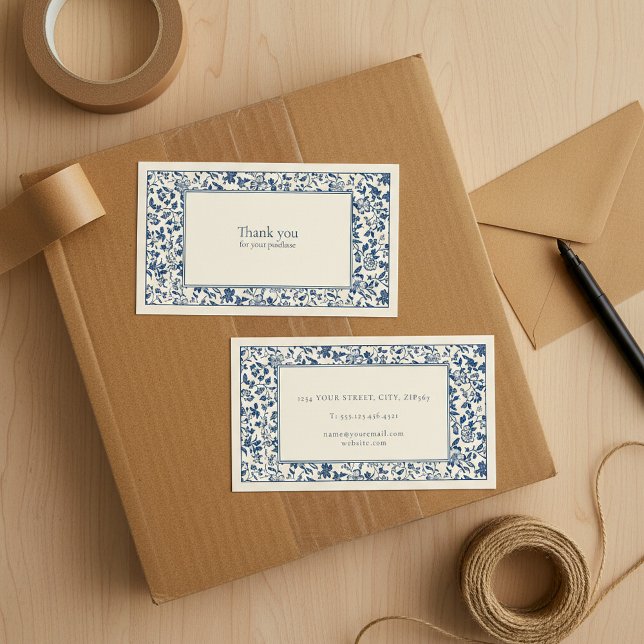 Vintage style floral frame thank you enclosure card (Vintage style floral frame thank you enclosure.)