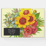 [ Thumbnail: Vintage Style Floral Funeral Remembrance Guestbook ]