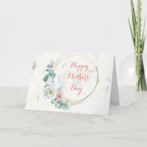 Vintage Style Floral Happy Mothers Day Thank You Card