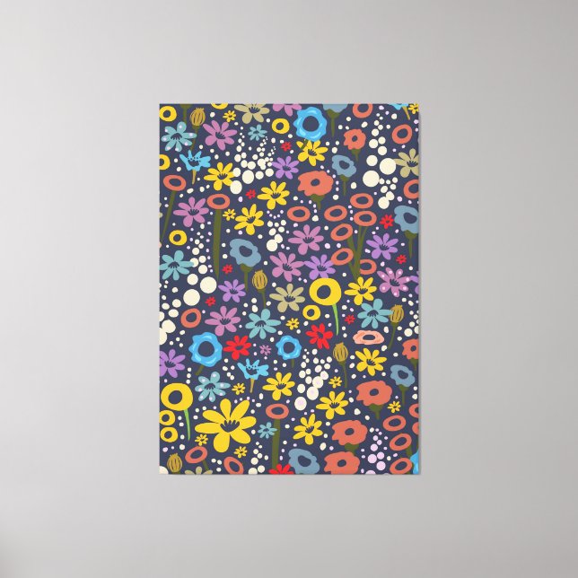 Vintage style Floral pattern Canvas Print (Front)