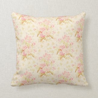 Vintage Style Floral Throw Pillow