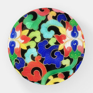 Vintage Style Floral Whimsical Art Glass Paperweight