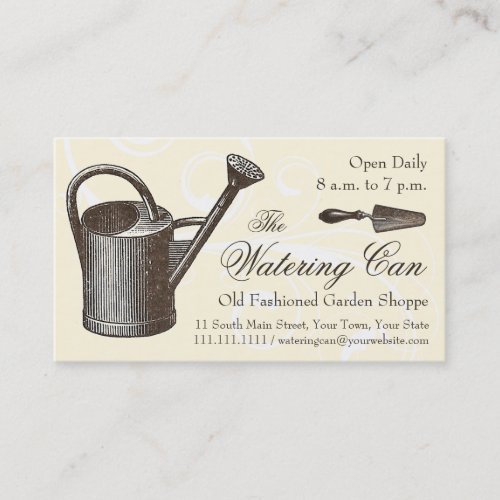 Vintage Style Florist or Garden Shop, Gardening Business Card Template