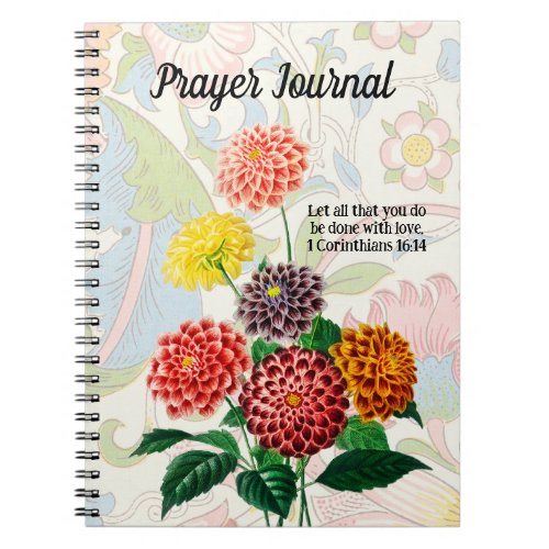 Vintage Style Flower Bouquet Prayer Journal