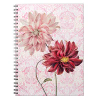 Monogram Vintage Flowers Pink Pastel Small Notepad, Zazzle