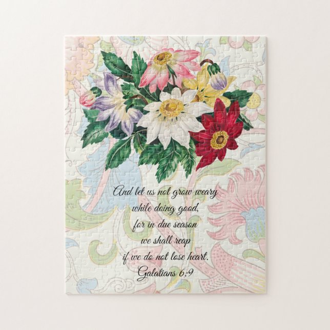 Vintage Style Flowers Faith Puzzle (Vertical)