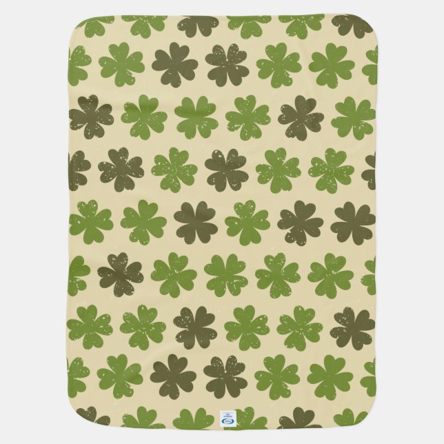 Vintage Style Four Leaf Clover Baby Blanket (Back)