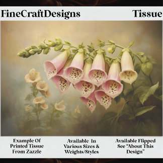 Vintage Style Foxglove Illustration EG1R Decoupage Tissue Paper