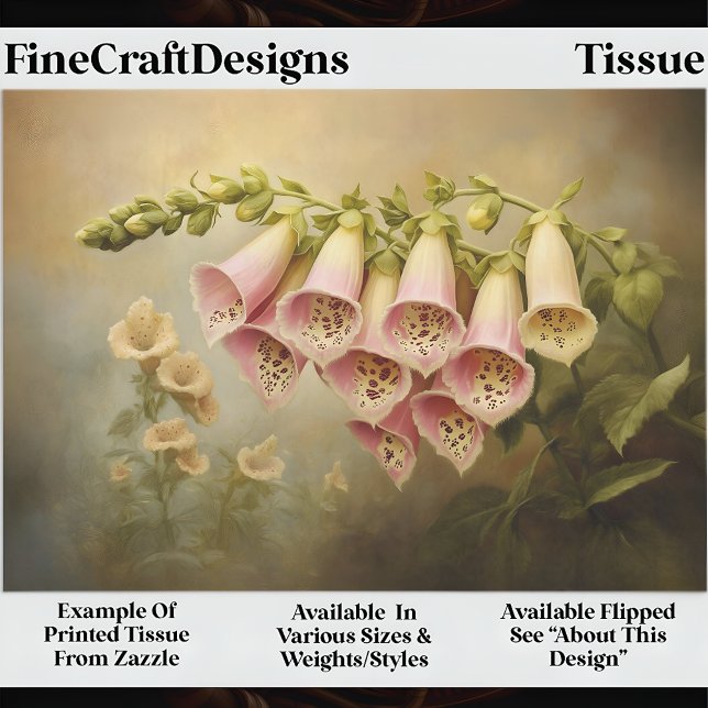Vintage Style Foxglove Illustration EG1R Decoupage Tissue Paper (Creator Uploaded)