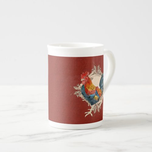 Vintage Style French Country Rustic Barn Rooster Bone China Mug