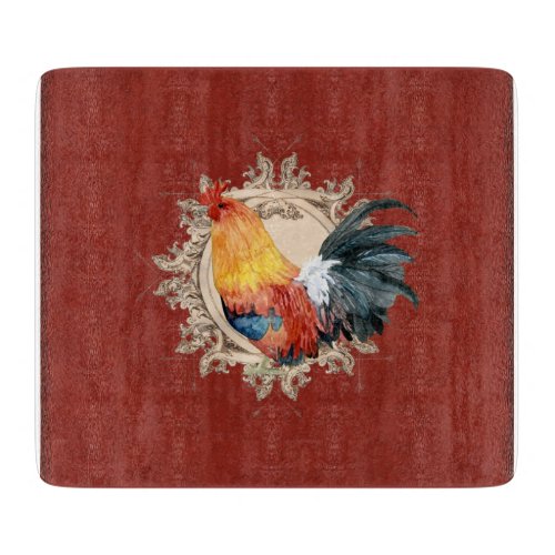 Vintage Style French Country Rustic Barn Rooster Cutting Board