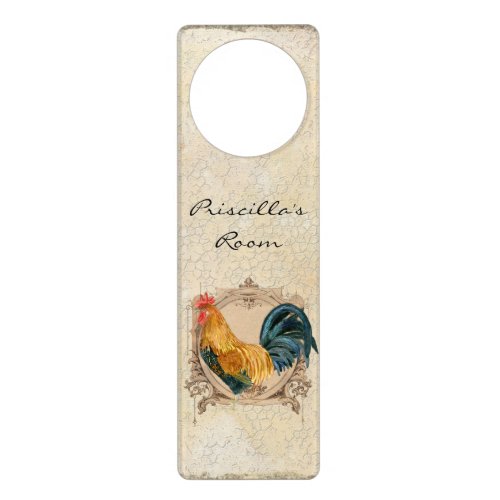 Vintage Style French Country Rustic Barn Rooster Door Hanger