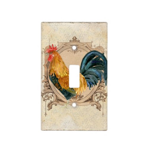 Vintage Style French Country Rustic Barn Rooster Light Switch Cover