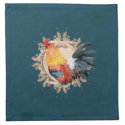 Vintage Style French Country Rustic Barn Rooster Napkin