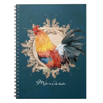 Vintage Style French Country Rustic Barn Rooster Notebook by AudreyJeanne at Zazzle