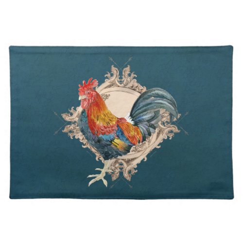 Vintage Style French Country Rustic Barn Rooster Placemat