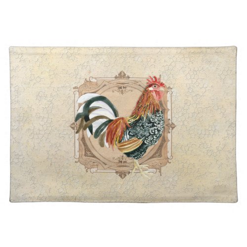 Vintage Style French Country Rustic Barn Rooster Placemat