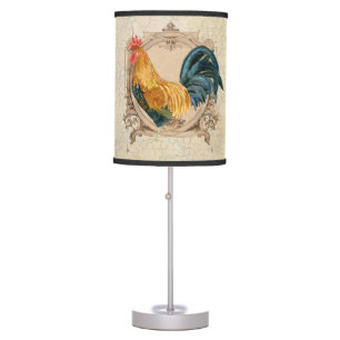 Vintage Style French Country Rustic Barn Rooster Table Lamp