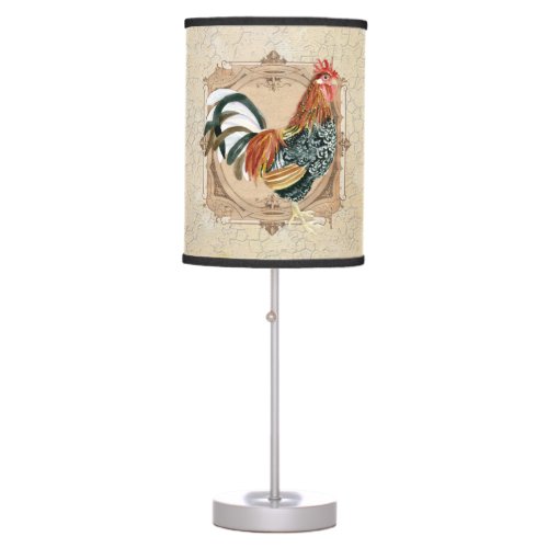 Vintage Style French Country Rustic Barn Rooster Table Lamp