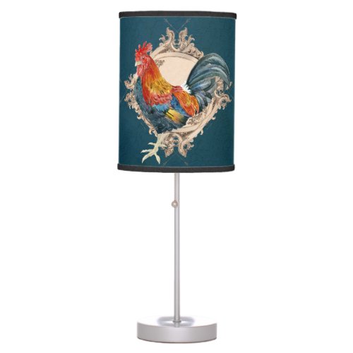 Vintage Style French Country Rustic Barn Rooster Table Lamp