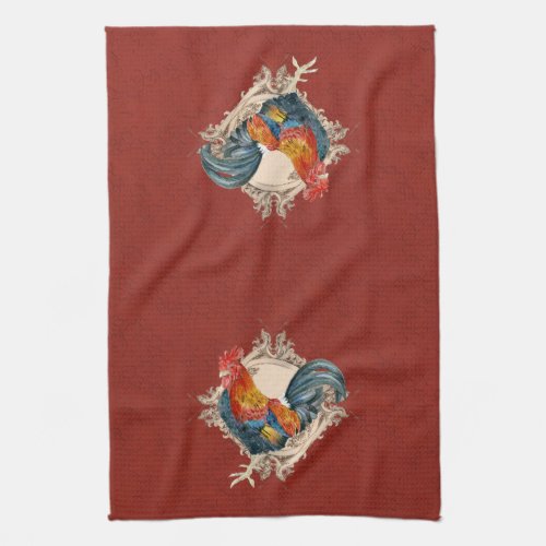 Vintage Style French Country Rustic Barn Rooster Towel