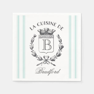 Vintage Style French Sack Custom Name and Monogram Napkins