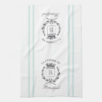 Vintage Style French Sack Custom Name And Monogram Towel by HoundandPartridge at Zazzle