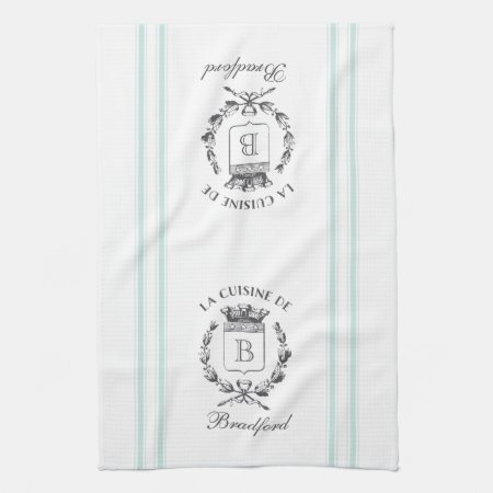 Vintage Style French Sack Custom Name And Monogram Towel