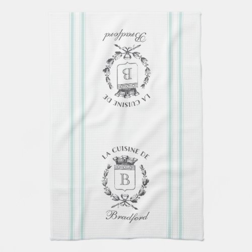 Vintage Style French Sack Custom Name and Monogram Towel