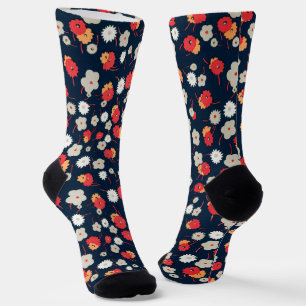 Vintage Style Fun Flowers Crazy Socks