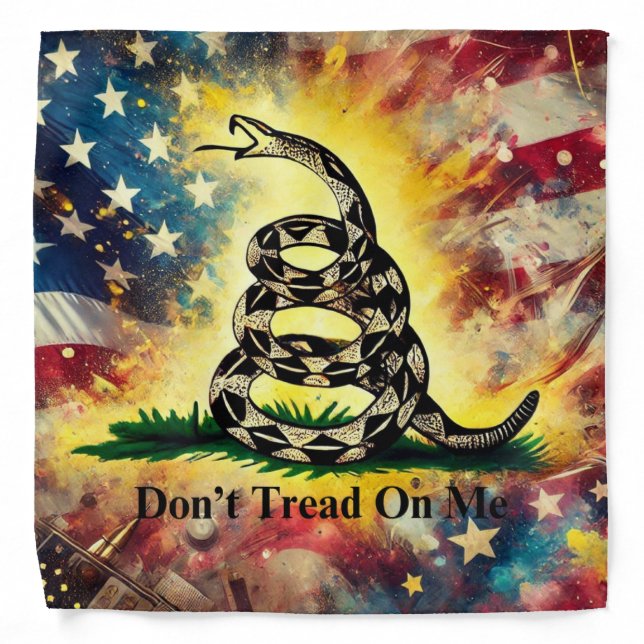 Vintage Style Gadsden Flag Art Bandana (Front)
