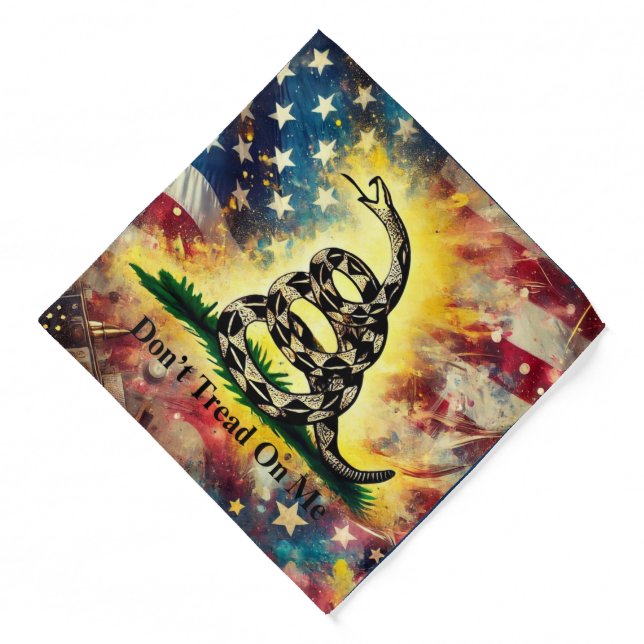 Vintage Style Gadsden Flag Art Bandana (Front)